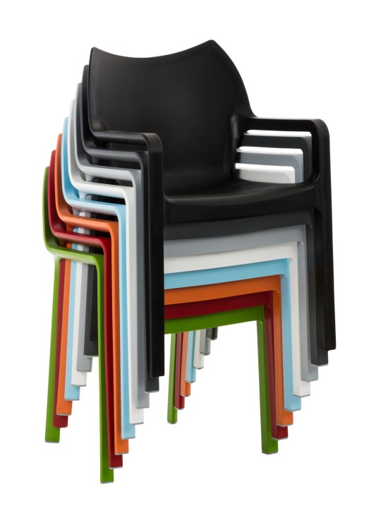 Conjunto de 4 cadeiras Diva, cinza escuro