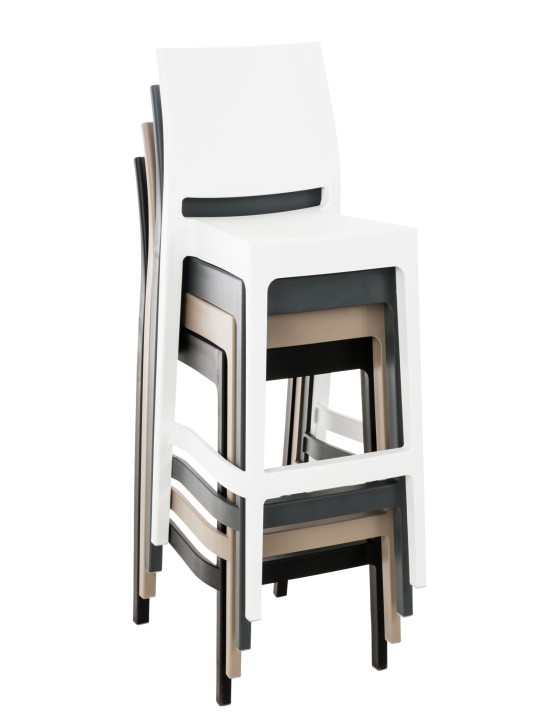 Conjunto de 4 bancos de bar Maya, branco Conjunto de 4 bancos de bar Maya, branco