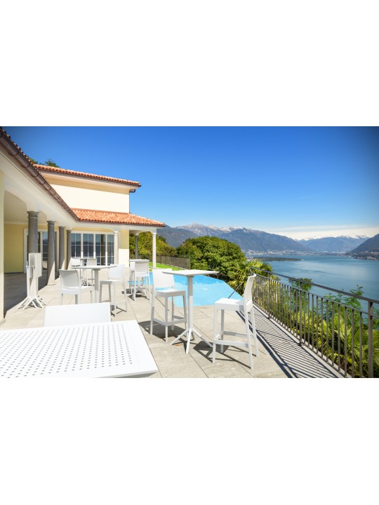 Conjunto de 4 bancos de bar Maya, branco Conjunto de 4 bancos de bar Maya, branco