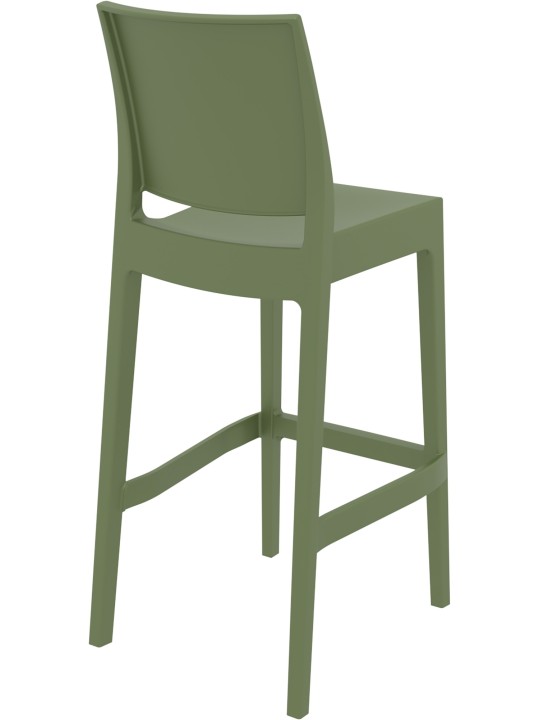 Conjunto de 4 bancos de bar Maya, oliva