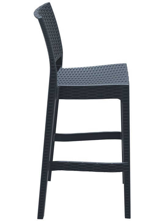 Conjunto de 4 bancos de bar Jamaica, cinza escuro