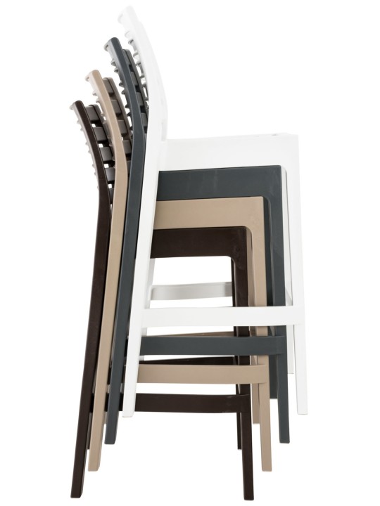 Conjunto de 4 bancos de bar Ares, cor de lama