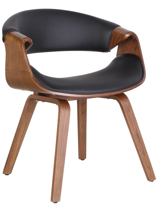 Cadeira da sala de jantar Foley em couro sintético carvalho, preto