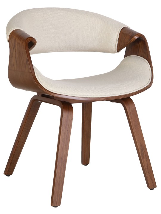 Cadeira da sala de jantar tecido Foley carvalho, creme