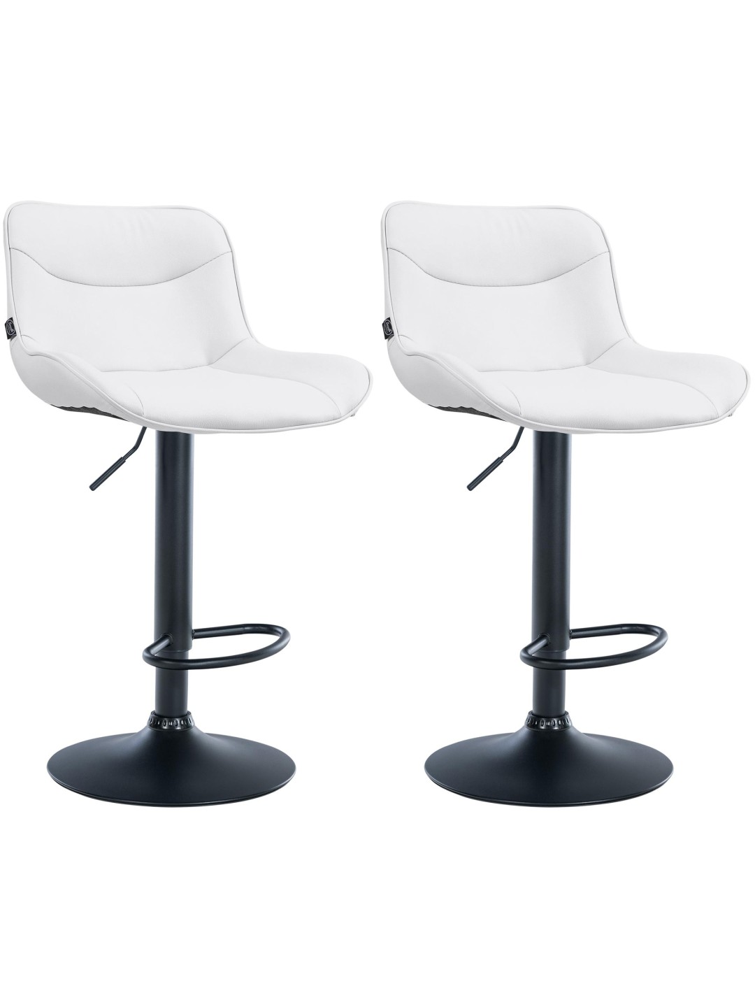 Conjunto de 2 bancos altos em pele sintética Vonore, branco