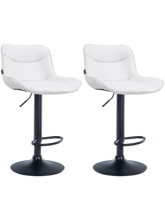 Conjunto de 2 bancos altos em pele sintética Vonore, branco Conjunto de 2 bancos altos em pele sintética Vonore, branco