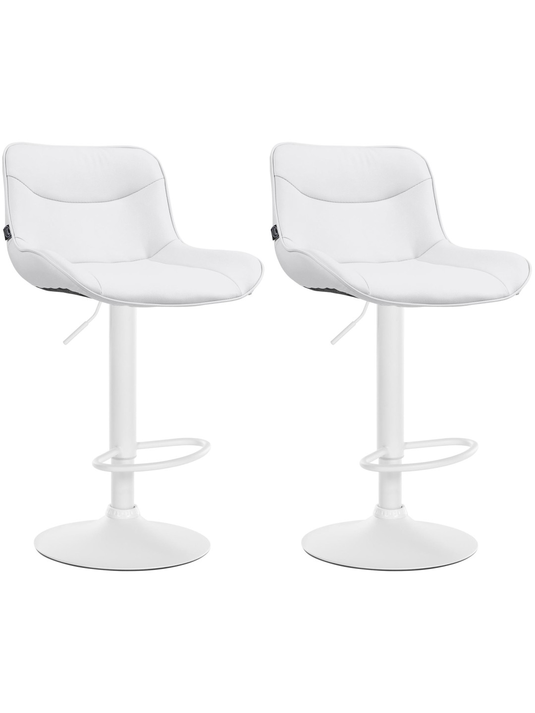 Conjunto de 2 bancos altos em pele sintética Vonore, branco
