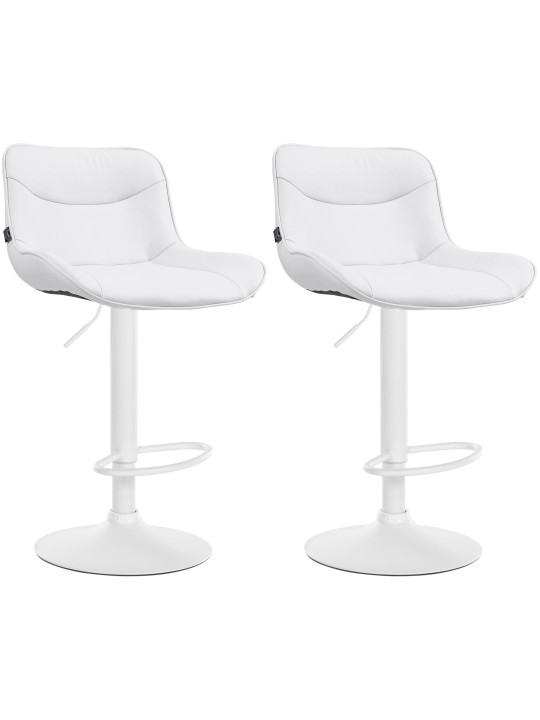 Conjunto de 2 bancos altos em pele sintética Vonore, branco