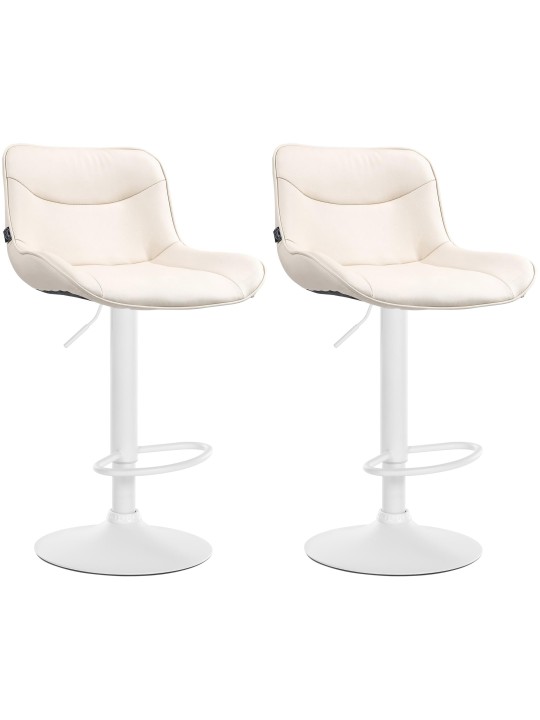 Conjunto de 2 bancos altos em pele sintética Vonore, creme