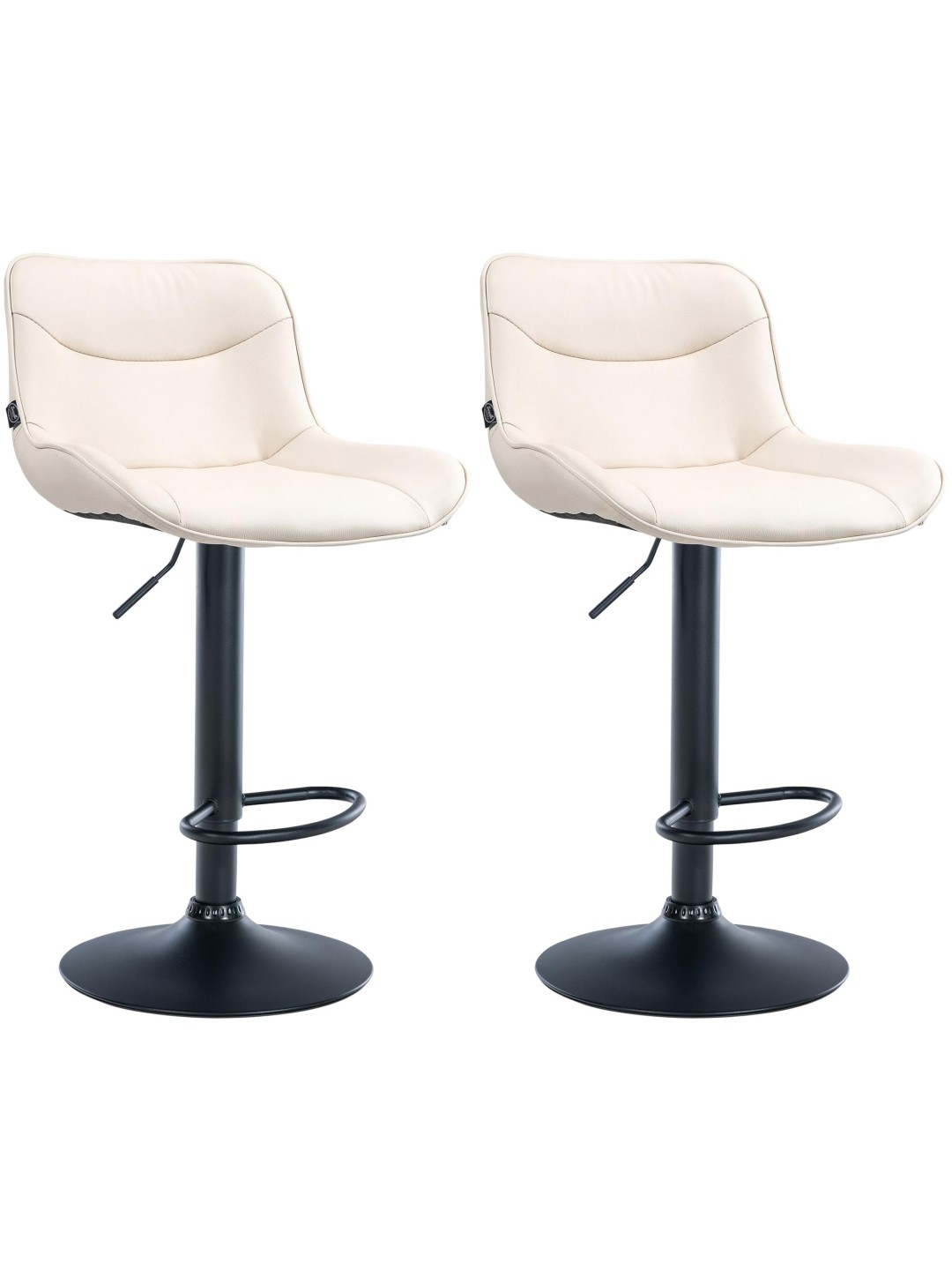 Conjunto de 2 bancos altos em pele sintética Vonore, creme