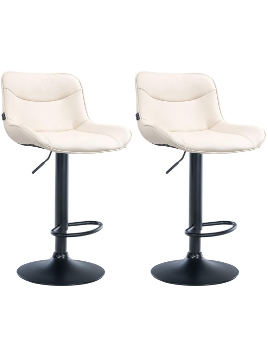 Conjunto de 2 bancos altos em pele sintética Vonore, creme