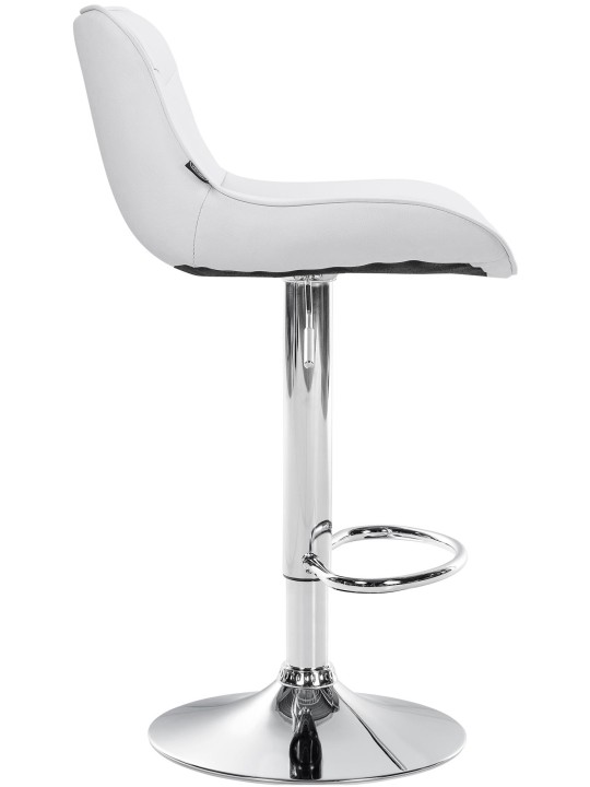 Conjunto de 2 bancos altos Vonore em pele sintética cromada, branco