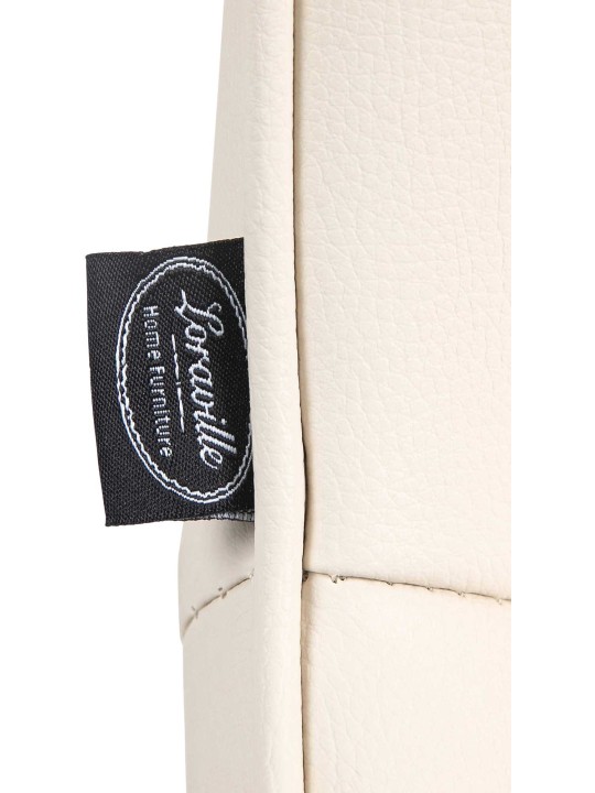 Conjunto de 2 bancos altos Vonore em pele sintética cromada, creme