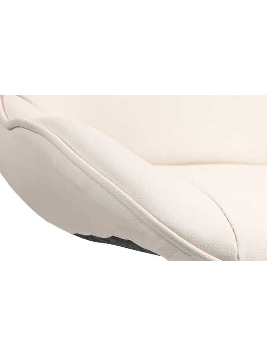 Conjunto de 2 bancos altos Vonore em pele sintética cromada, creme