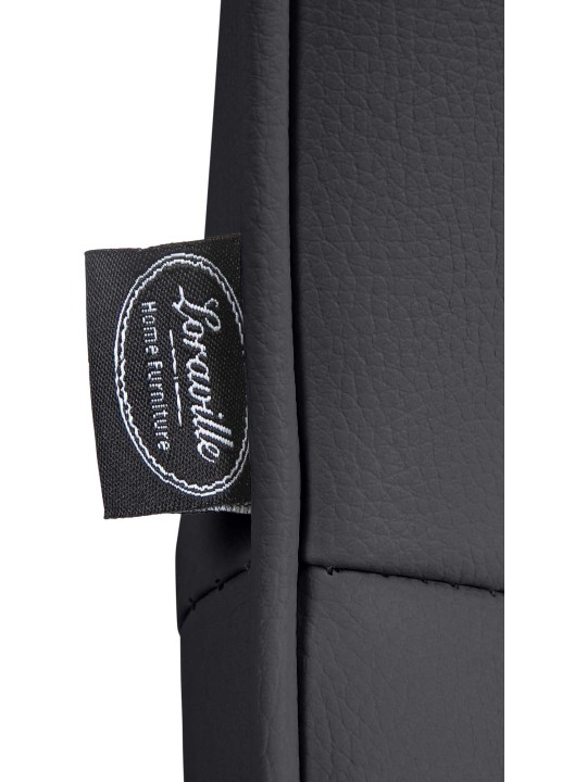 Conjunto de 2 bancos altos Vonore em pele sintética cromada, preto