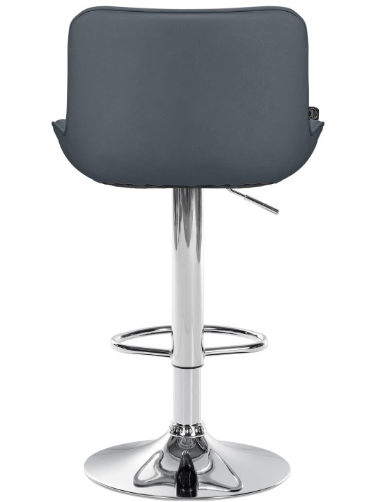 Conjunto de 2 bancos altos Vonore em pele sintética cromada, cinza