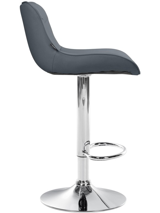 Conjunto de 2 bancos altos Vonore em pele sintética cromada, cinza