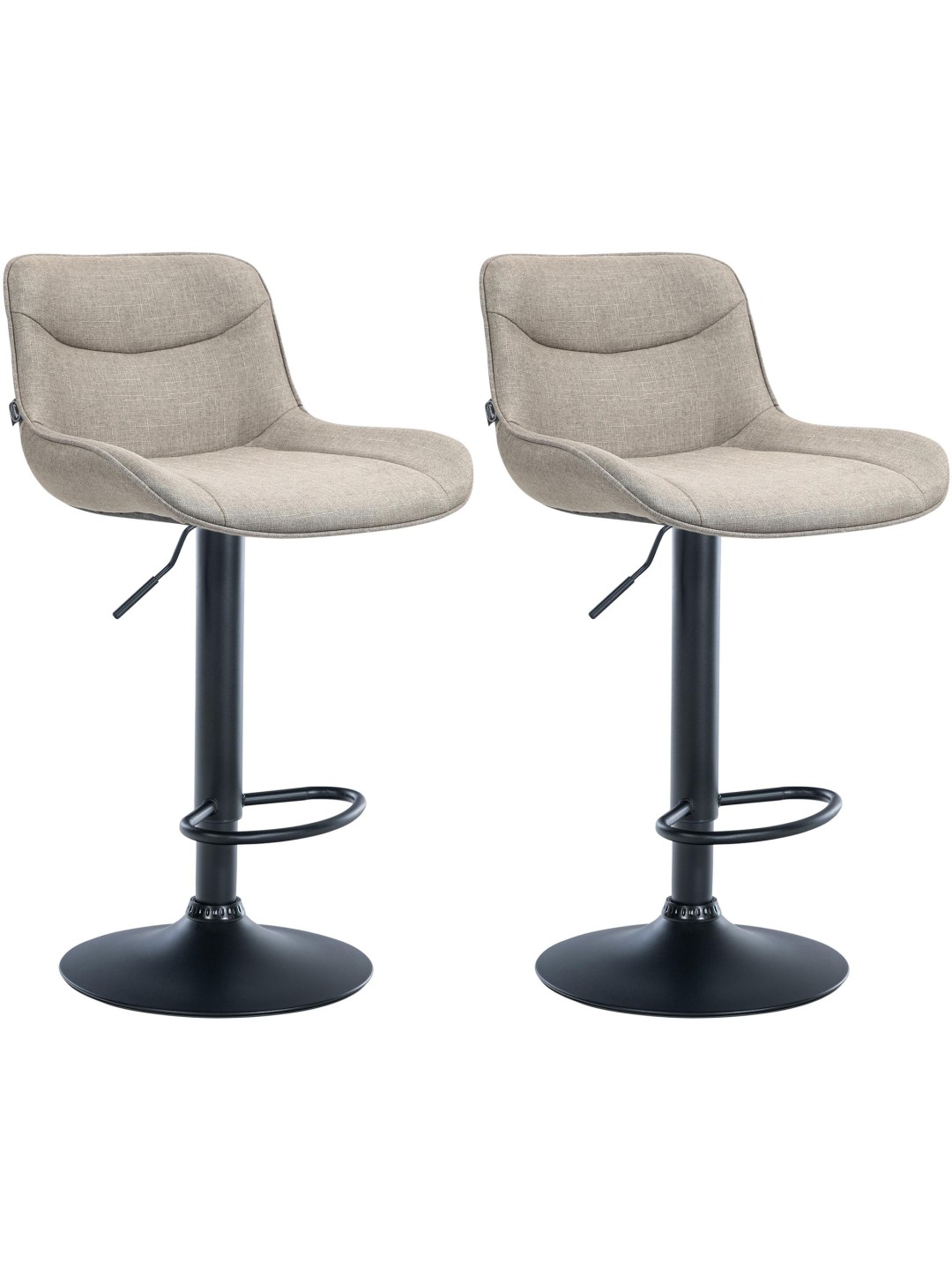 Conjunto de 2 bancos altos em tecido Vonore, taupe