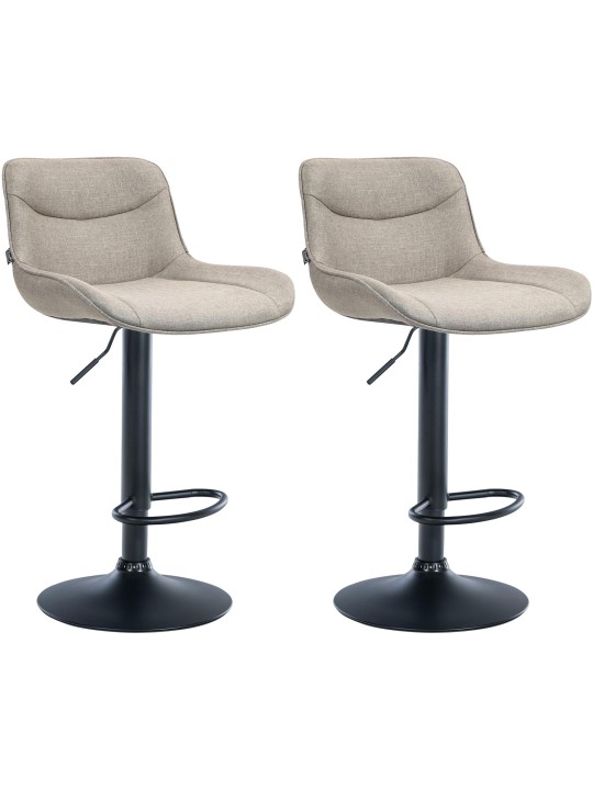 Conjunto de 2 bancos altos em tecido Vonore, taupe Conjunto de 2 bancos altos em tecido Vonore, taupe