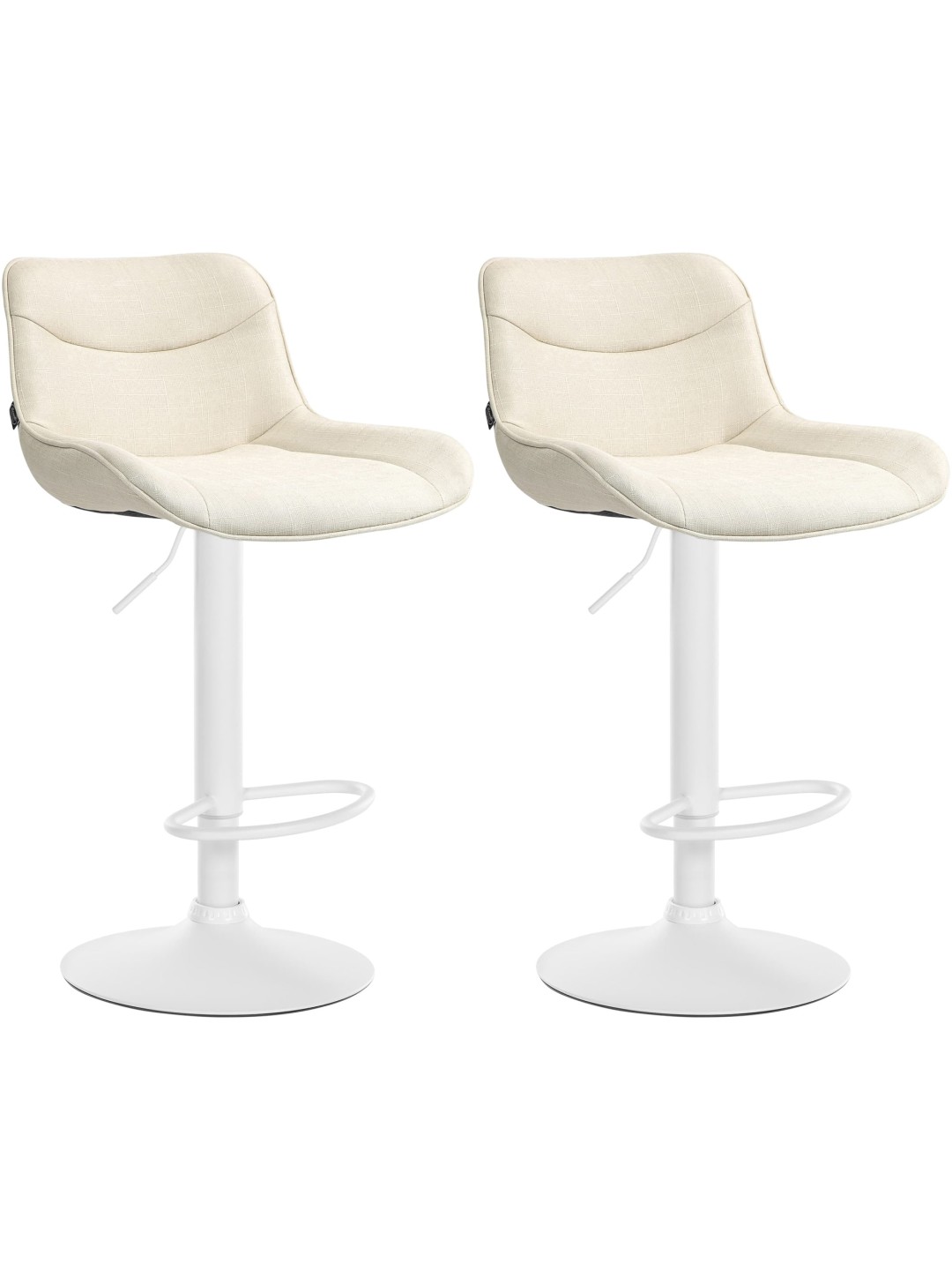 Conjunto de 2 bancos altos em tecido Vonore, creme