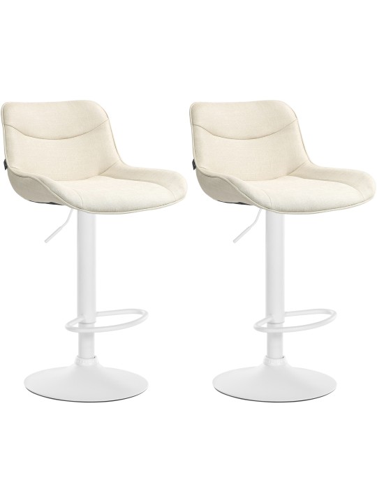 Conjunto de 2 bancos altos em tecido Vonore, creme