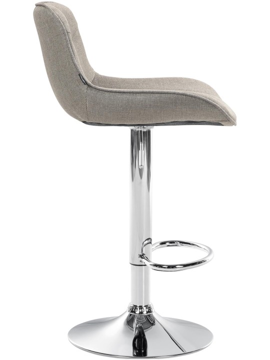 Conjunto de 2 bancos altos em tecido Vonore cromado, taupe