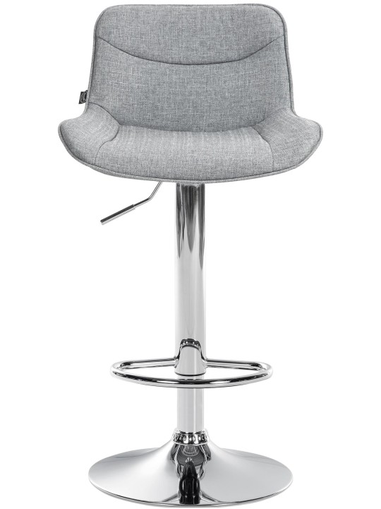 Conjunto de 2 bancos altos em tecido Vonore cromado, cinza Conjunto de 2 bancos altos em tecido Vonore cromado, cinza