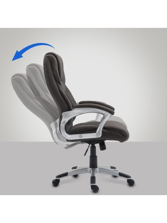 Cadeira de escritório Texas V2 em tecido, cinza escuro