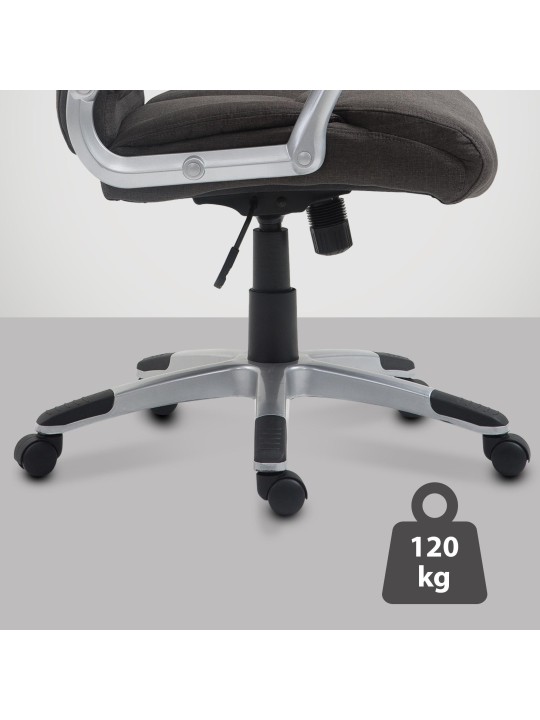 Cadeira de escritório Texas V2 em tecido, cinza escuro