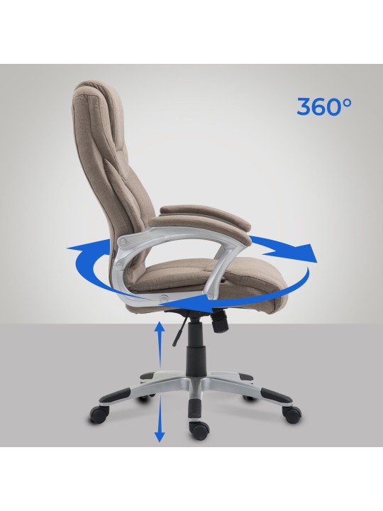 Cadeira de escritório Texas V2 em tecido, taupe