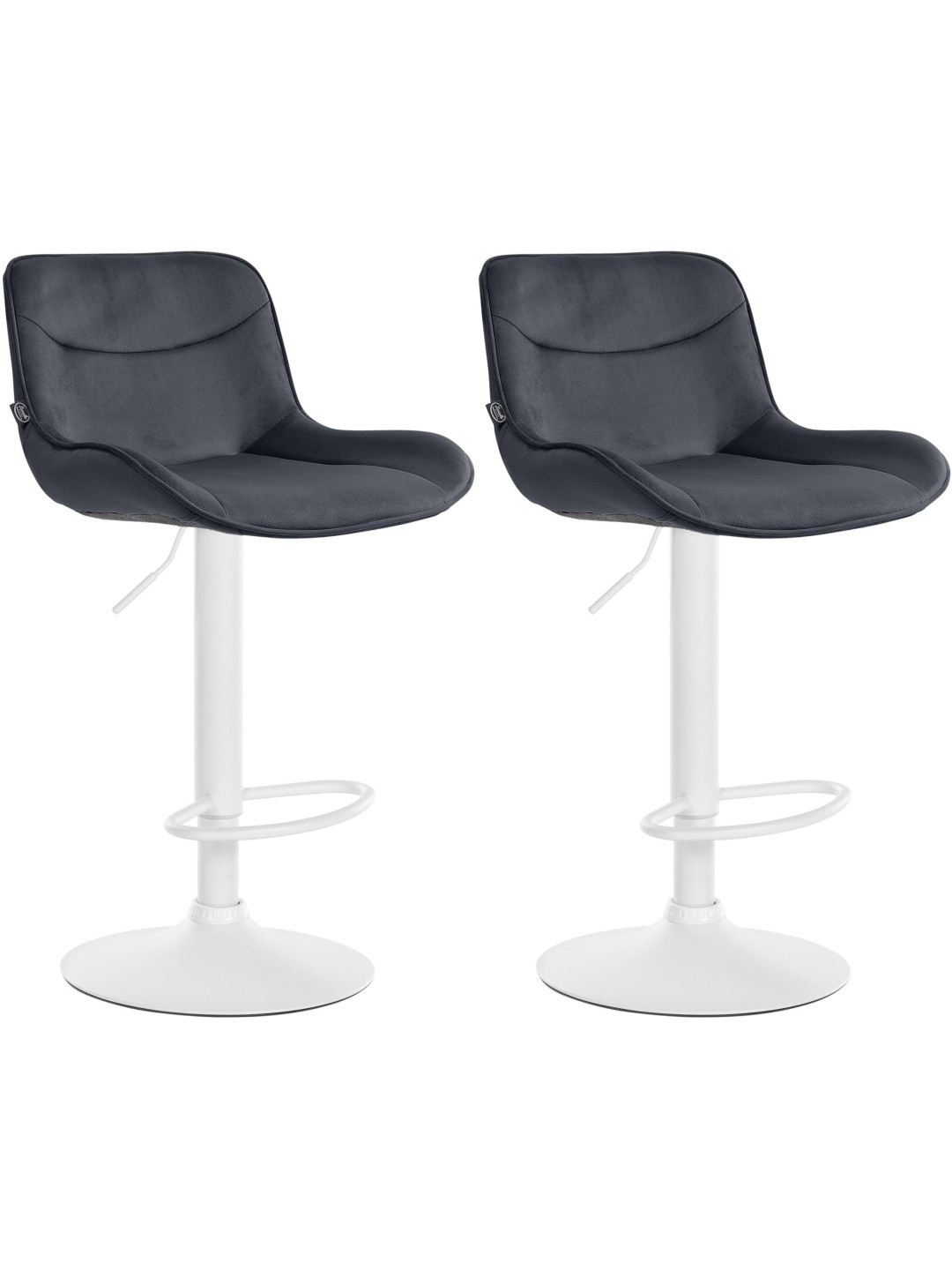 Conjunto de 2 bancos altos de veludo Vonore, preto