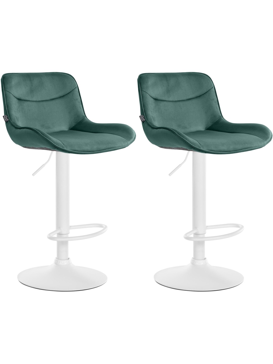Conjunto de 2 bancos altos de veludo Vonore, verde