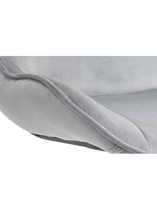 Conjunto de 2 bancos altos Vonore veludo cromado, cinza Conjunto de 2 bancos altos Vonore veludo cromado, cinza