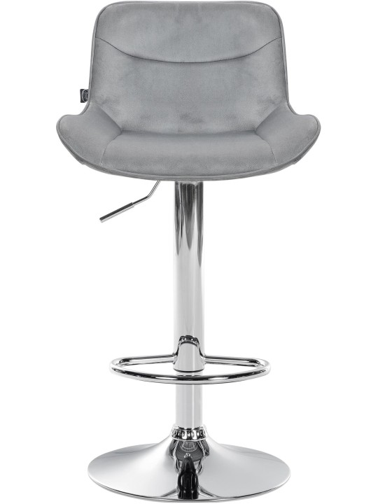 Conjunto de 2 bancos altos Vonore veludo cromado, cinza Conjunto de 2 bancos altos Vonore veludo cromado, cinza