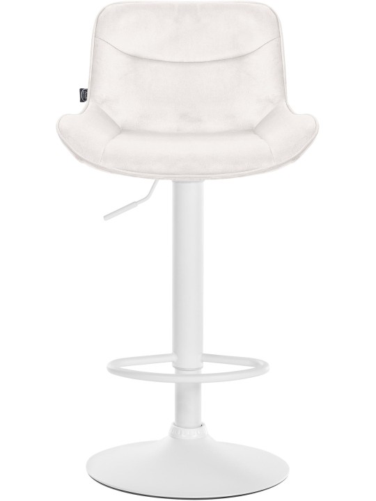 Conjunto de 2 bancos altos de veludo Vonore, creme