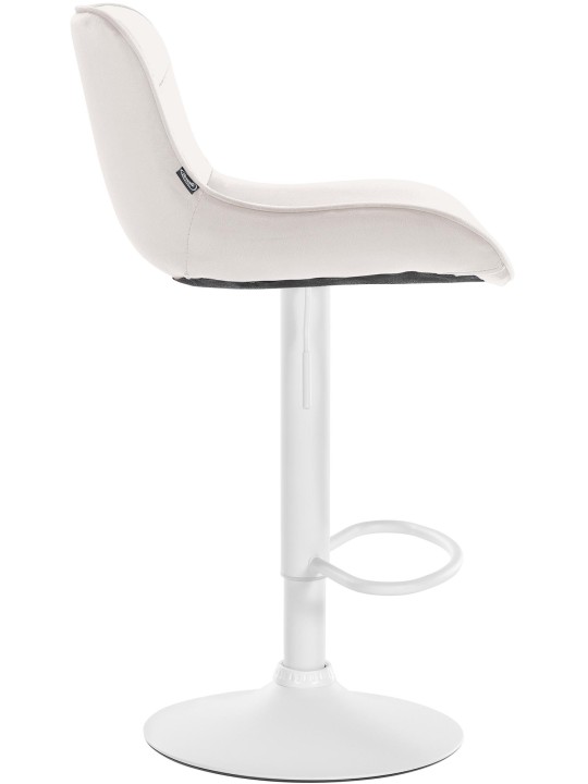 Conjunto de 2 bancos altos de veludo Vonore, creme