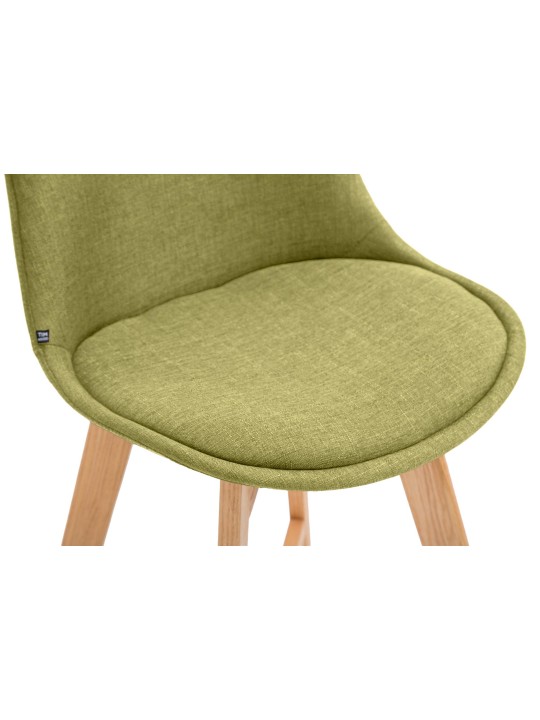 Conjunto de 2 bancos altos em tecido Cannes natural, verde Conjunto de 2 bancos altos em tecido Cannes natural, verde