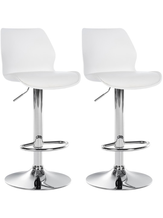 Conjunto de 2 bancos altos Gilbert plástico, branco Conjunto de 2 bancos altos Gilbert plástico, branco