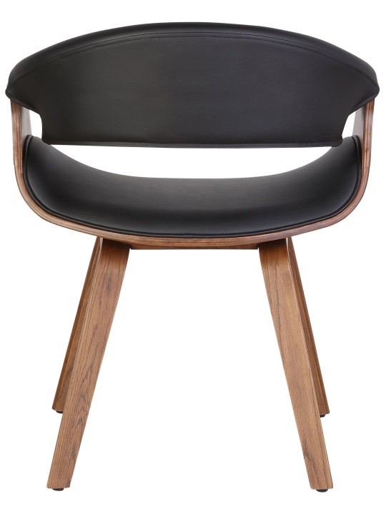 Conjunto de 2 cadeiras de jantar Foley em couro sintético, carvalho/preto