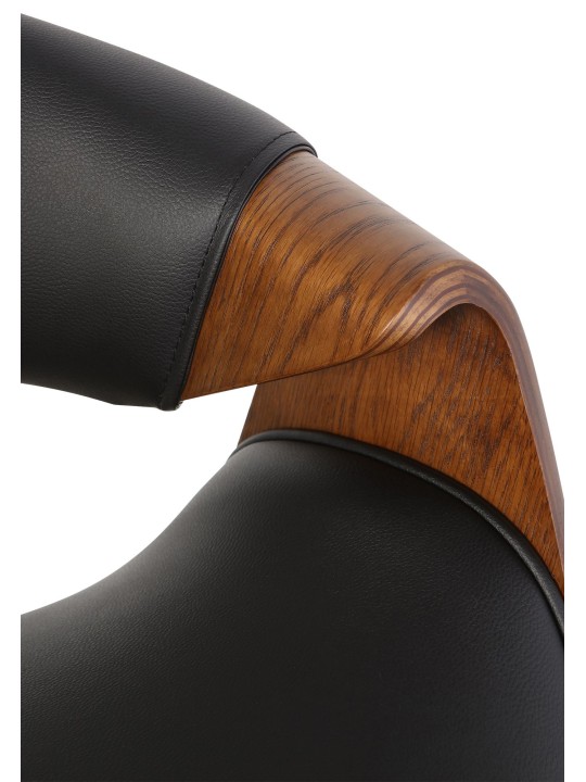 Conjunto de 2 cadeiras de jantar Foley em couro sintético, carvalho/preto