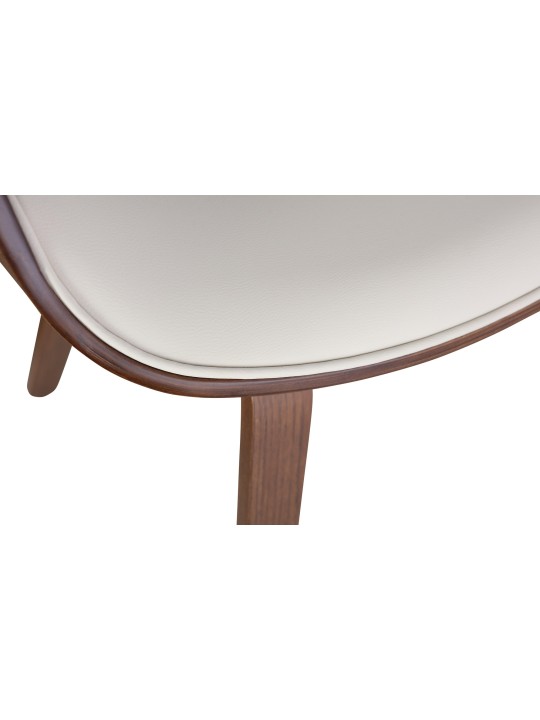 Conjunto de 2 cadeiras de jantar Foley em couro sintético, carvalho/creme