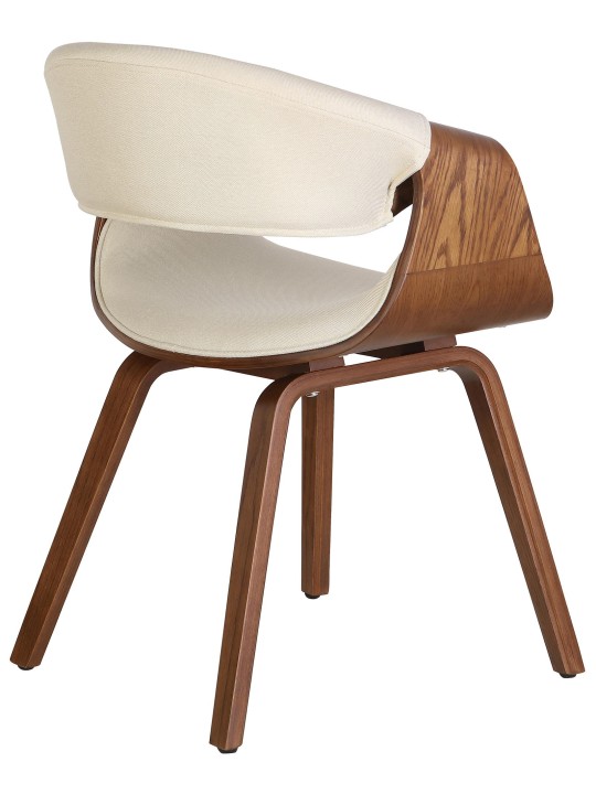 Conjunto de 2 cadeiras de jantar em tecido Foley, carvalho/creme