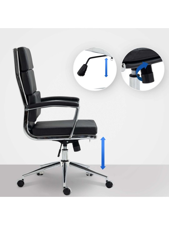 Cadeira de escritório de couro sintético Cleveland, preto