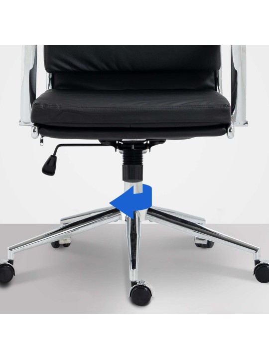 Cadeira de escritório de couro sintético Cleveland, preto