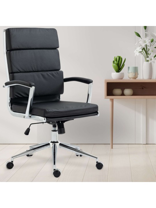 Cadeira de escritório de couro sintético Cleveland, preto