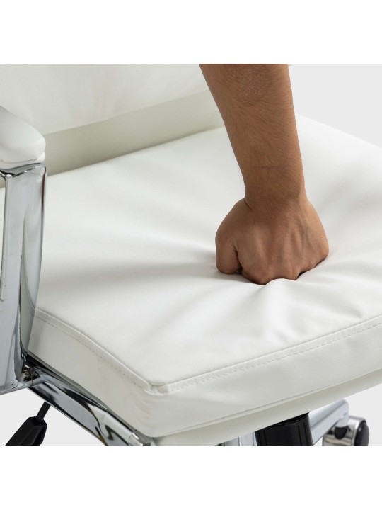 Cadeira de escritório de couro sintético Cleveland, branco