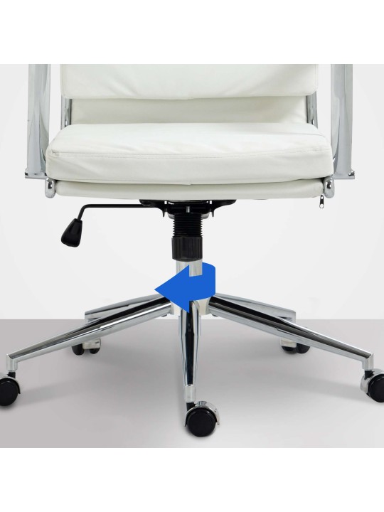 Cadeira de escritório de couro sintético Cleveland, branco