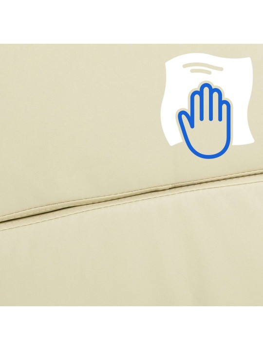 Cadeira de escritório de couro sintético Cleveland, creme