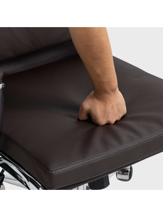 Cadeira de escritório de couro sintético Cleveland, castanho