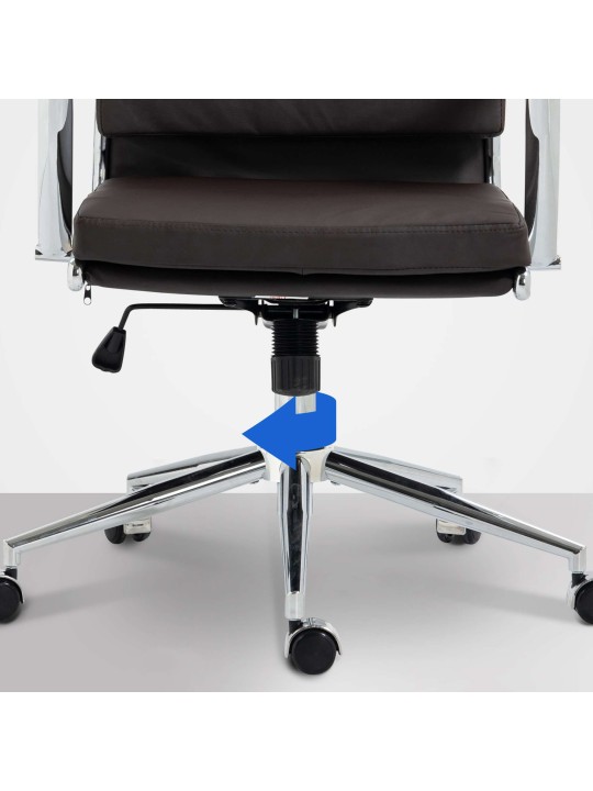 Cadeira de escritório de couro sintético Cleveland, castanho